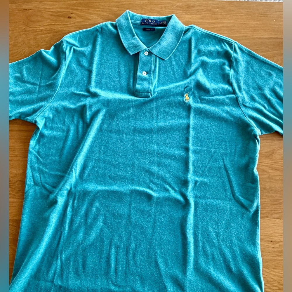 Polo by Ralph Lauren Men’s Turquoise Polo with Yellow Pony - Picture 6 of 6